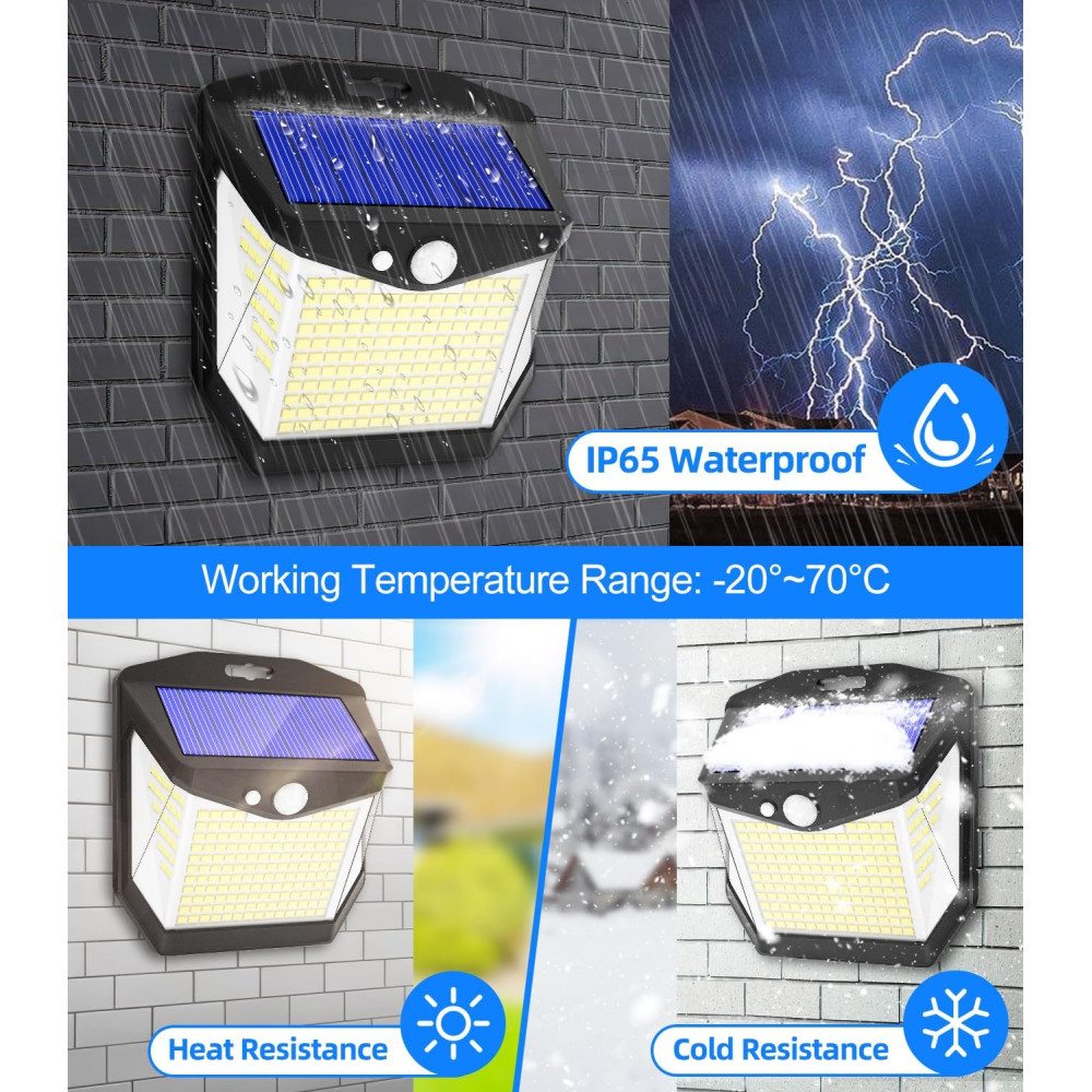 Настенный солнечный светильник Vanranger 248 LED датчик движения 3 режима IP65 4 шт