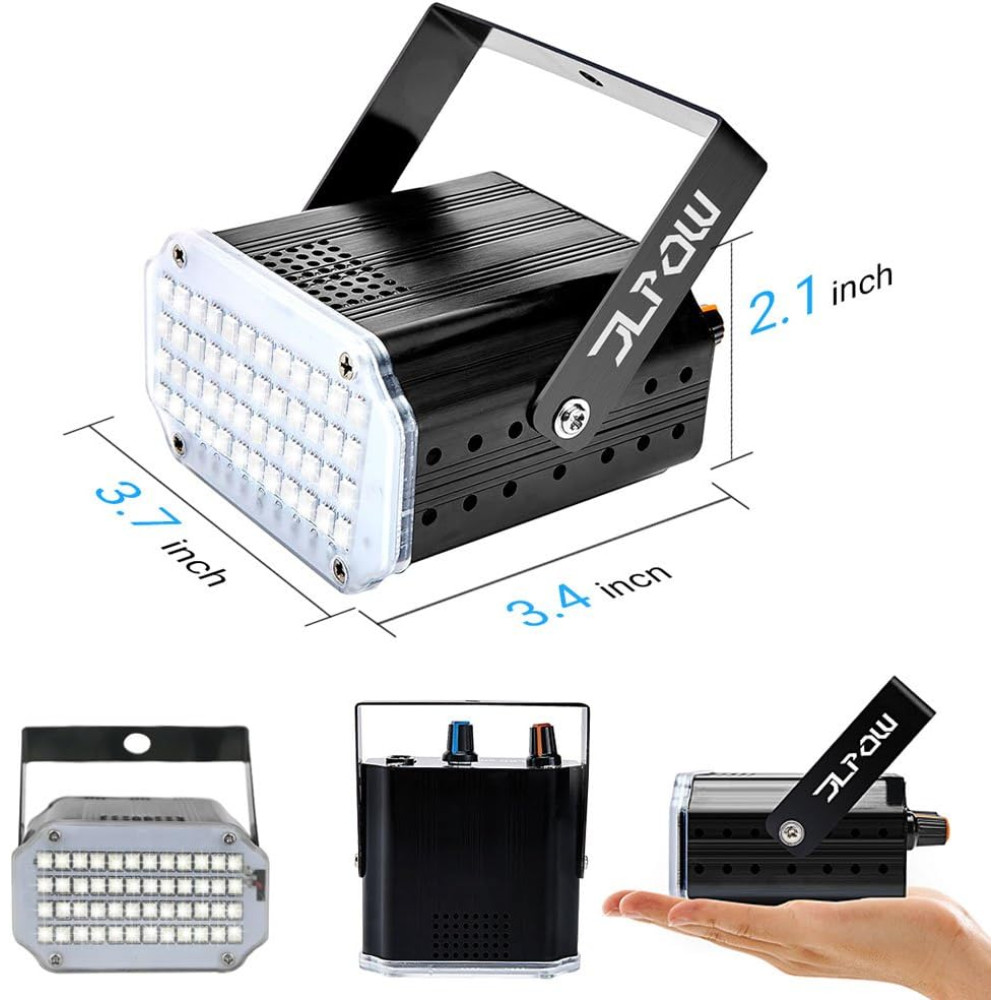 Стробоскоп  JLPOW із пультом дистанційного керування 48 RGB LED звукочутливий
