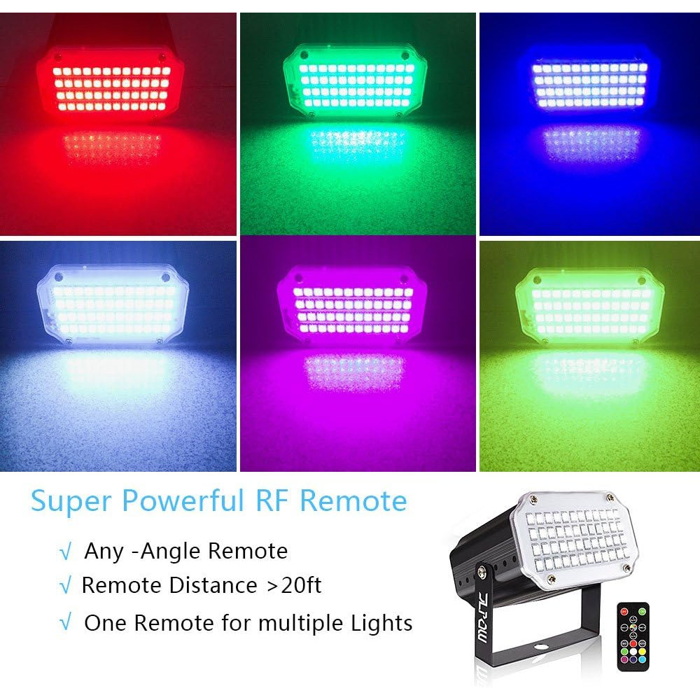 Стробоскоп  JLPOW із пультом дистанційного керування 48 RGB LED звукочутливий