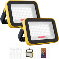 Портативные аккумуляторные LED прожекторы NATPOW 2 шт 650 лм IP65 5 режимов 180° USB