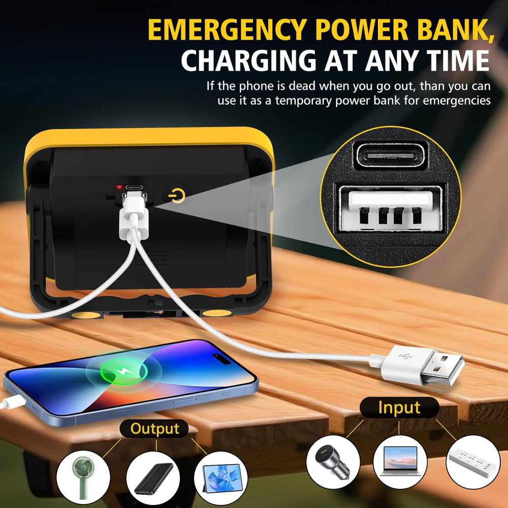 Портативные аккумуляторные LED прожекторы NATPOW 2 шт 650 лм IP65 5 режимов 180° USB