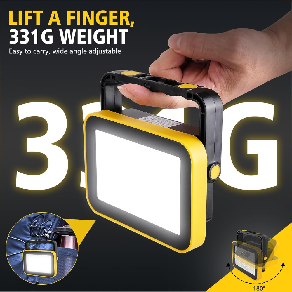 Портативные аккумуляторные LED прожекторы NATPOW 2 шт 650 лм IP65 5 режимов 180° USB
