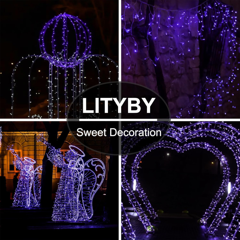 Гирлянда LITYBY 13 м 120 LED USB фиолетовая имеет 8 режимов и таймер 