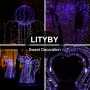 Гирлянда LITYBY 13 м 120 LED USB фиолетовая имеет 8 режимов и таймер 