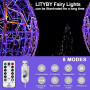 Гирлянда LITYBY 13 м 120 LED USB фиолетовая имеет 8 режимов и таймер 