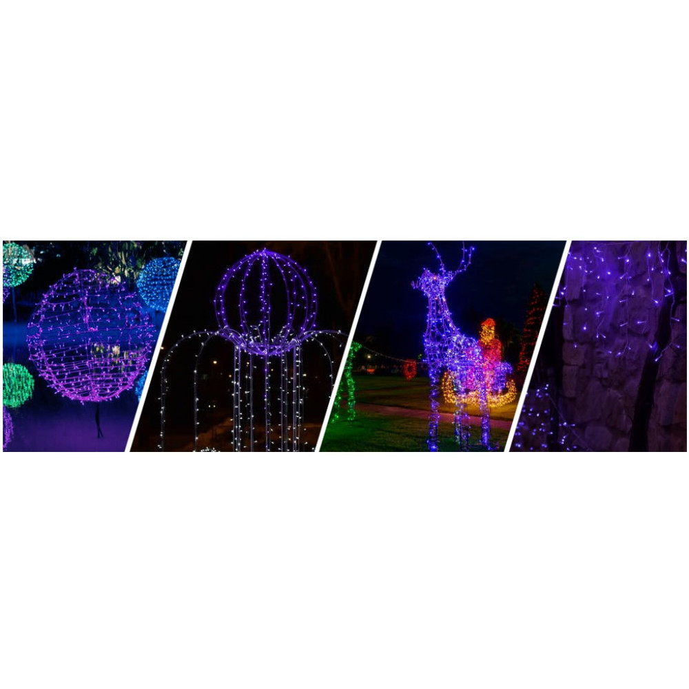 Гирлянда LITYBY 13 м 120 LED USB фиолетовая имеет 8 режимов и таймер 