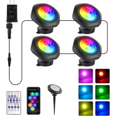 Подводные LED лампы для пруда T-SUN Led lights TS-F2230 16 млн цветов с приложением и пультом 4 шт