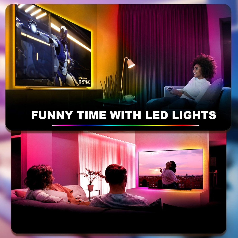 Phopollo RGB LED Стрічка 10м з пультом 44 клавіш гнучка змінює колір