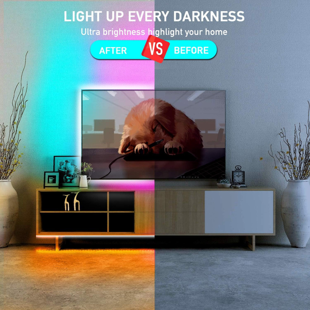 Phopollo RGB LED Стрічка 10м з пультом 44 клавіш гнучка змінює колір