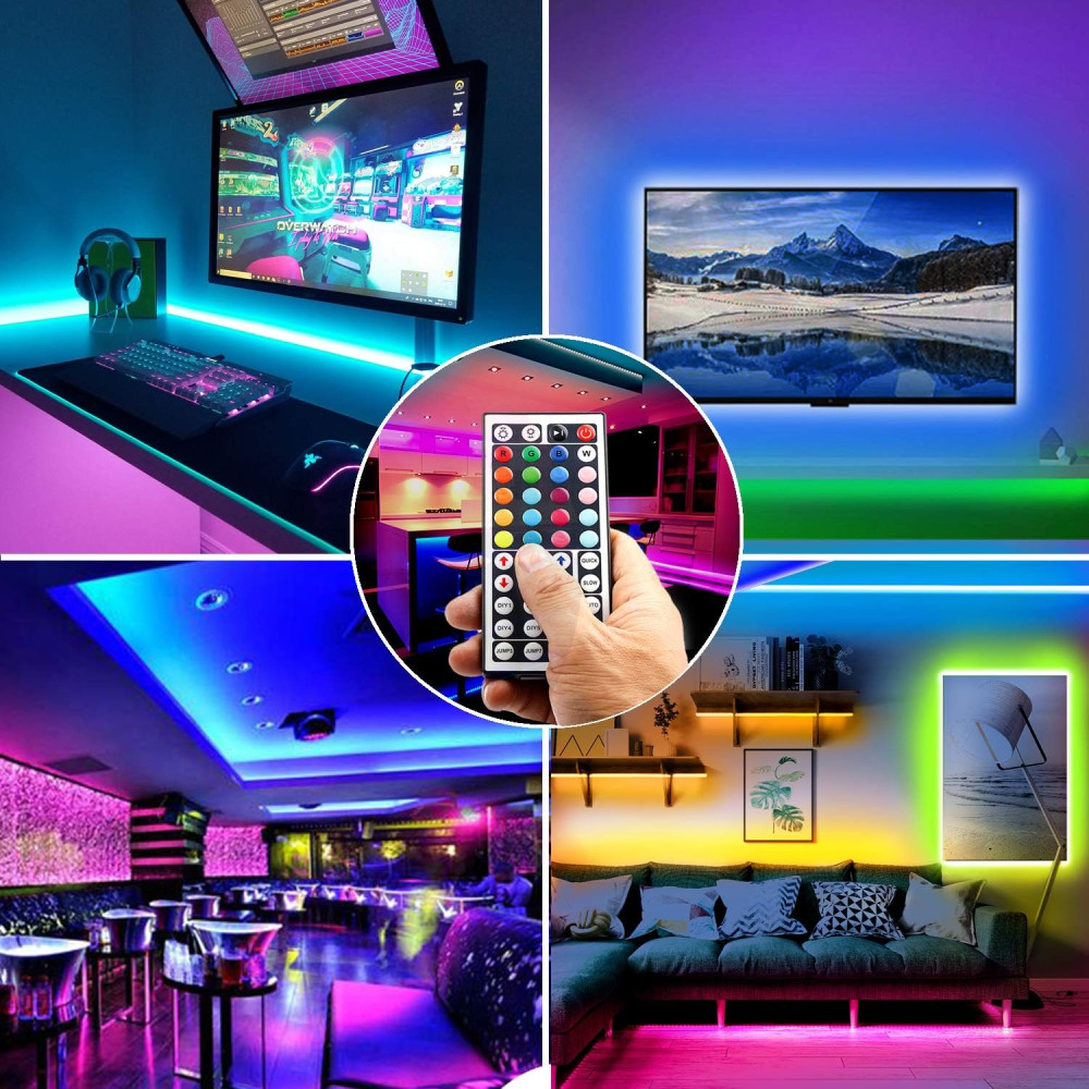 Phopollo RGB LED Стрічка 10м з пультом 44 клавіш гнучка змінює колір