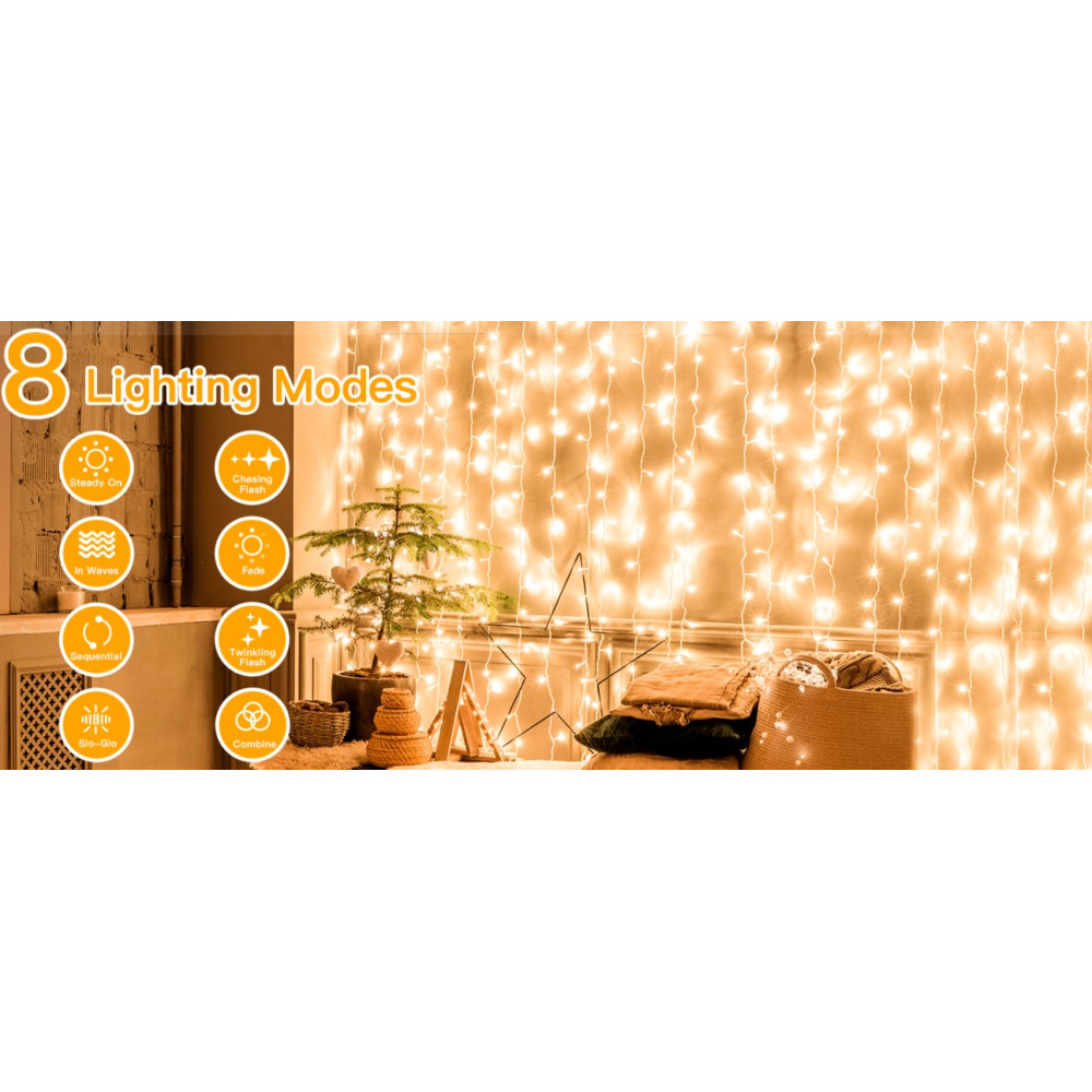 Светодиодная гирлянда-штора Ollny 300 LED 3×3 м 