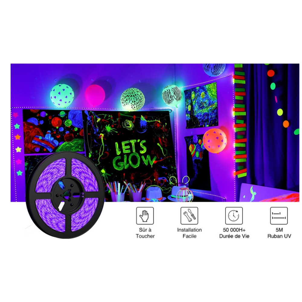 Ультрафиолетовая лента Onforu 5 м 300 LED UV 385–400 нм