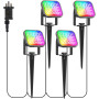 Садові RGB світильники NATPOW 4 шт з додатком Bluetooth IP65 