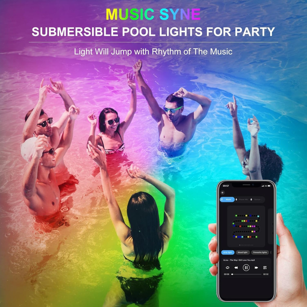 Садові RGB світильники NATPOW 4 шт з додатком Bluetooth IP65 