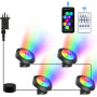 Подводные RGB светильники NATPOW 4 в 1 с Bluetooth-управлением IP68