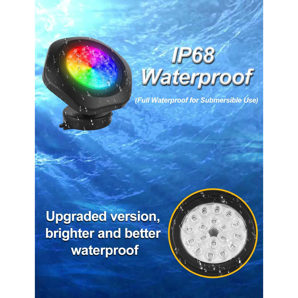 Подводные RGB светильники NATPOW 4 в 1 с Bluetooth-управлением IP68