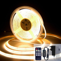 COB LED лента Luktix 10 м 24 В 3000K с пультом и блоком питания