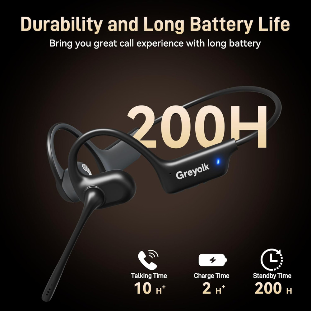 Bluetooth гарнитура GREYOLK V3 с микрофоном и AI шумопоглощением Bluetooth 5 4