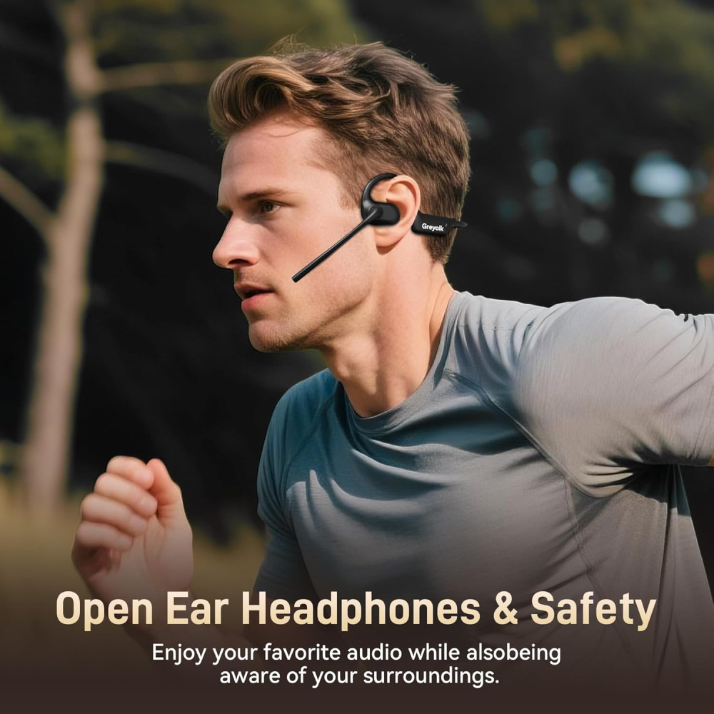 Bluetooth гарнитура GREYOLK V3 с микрофоном и AI шумопоглощением Bluetooth 5 4