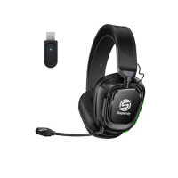 Беспроводные игровые наушники Skapendy с микрофоном, Bluetooth + 2.4 ГГц, до 50 часов работы (Черные)