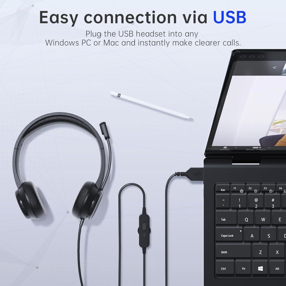 Проводные USB-наушники с микрофоном Syndesmos CM7006 для ПК