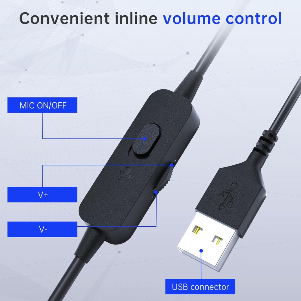 Проводные USB-наушники с микрофоном Syndesmos CM7006 для ПК