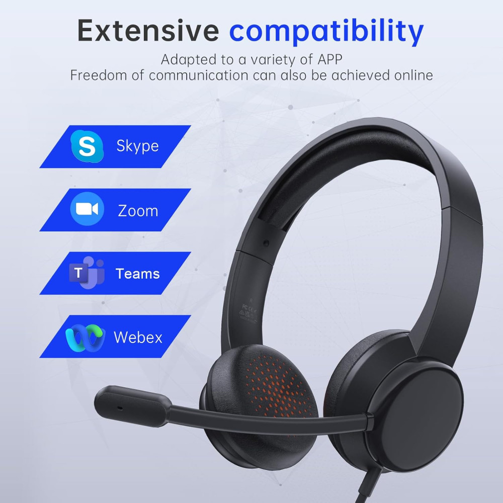 Проводные USB-наушники с микрофоном Syndesmos CM7006 для ПК