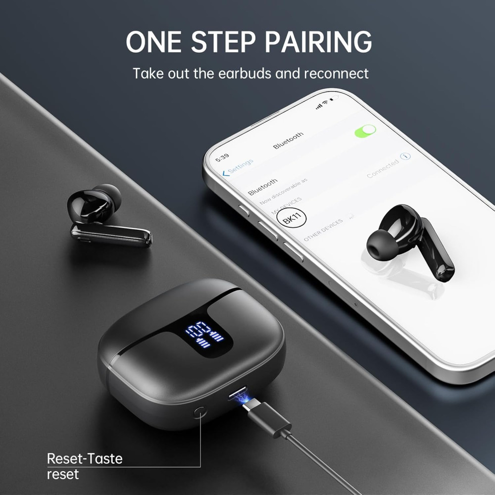 Бездротові навушники Renimer BK11 Bluetooth 5 3 з ENC та LED-дисплеєм 