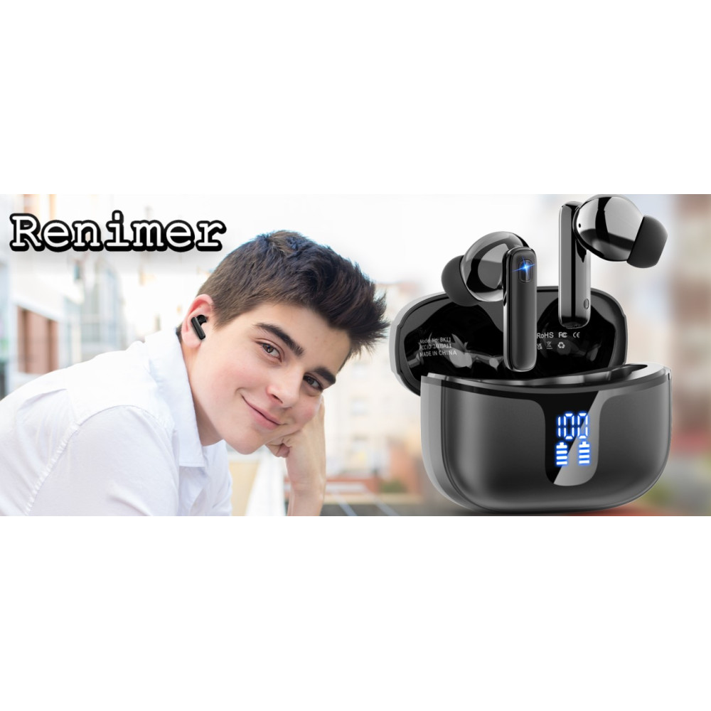 Бездротові навушники Renimer BK11 Bluetooth 5 3 з ENC та LED-дисплеєм 