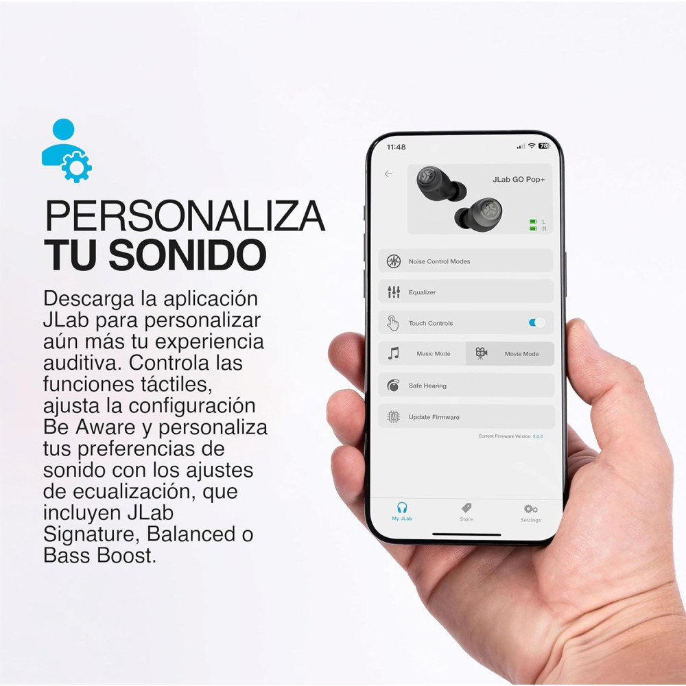 Бездротові навушники JLab Go Air Pop+ Bluetooth до 35+ годин роботи з мікрофоном