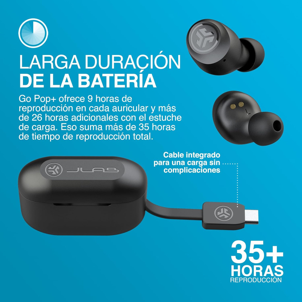 Бездротові навушники JLab Go Air Pop+ Bluetooth до 35+ годин роботи з мікрофоном