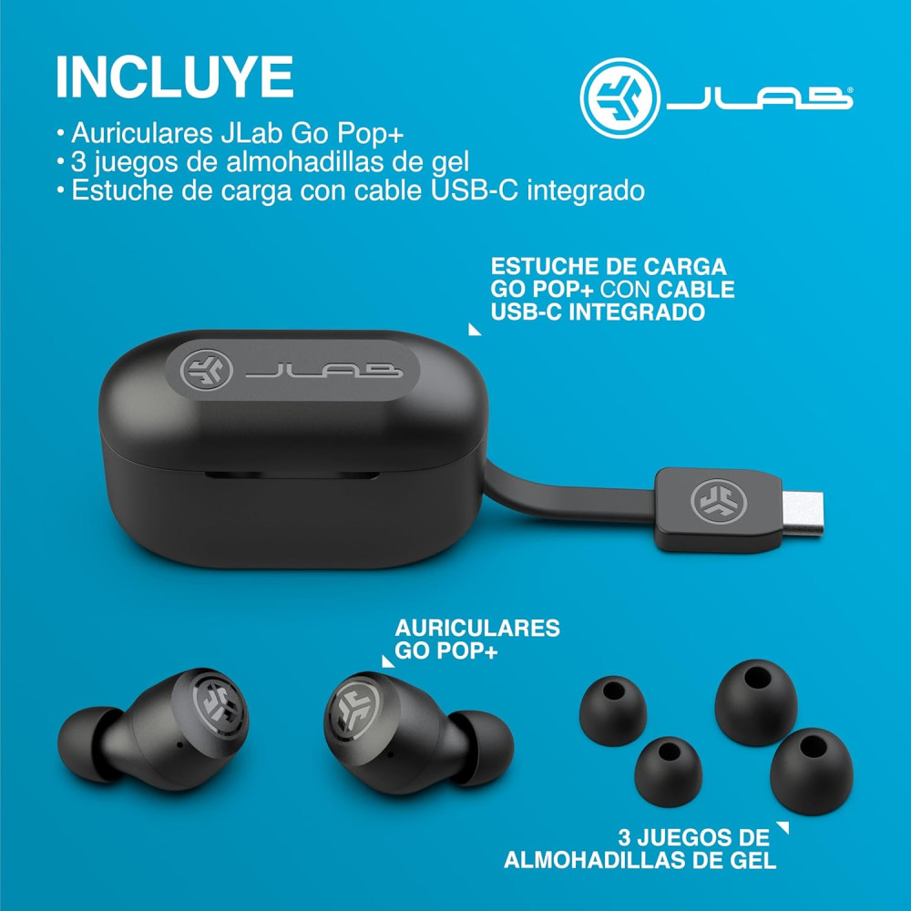 Бездротові навушники JLab Go Air Pop+ Bluetooth до 35+ годин роботи з мікрофоном