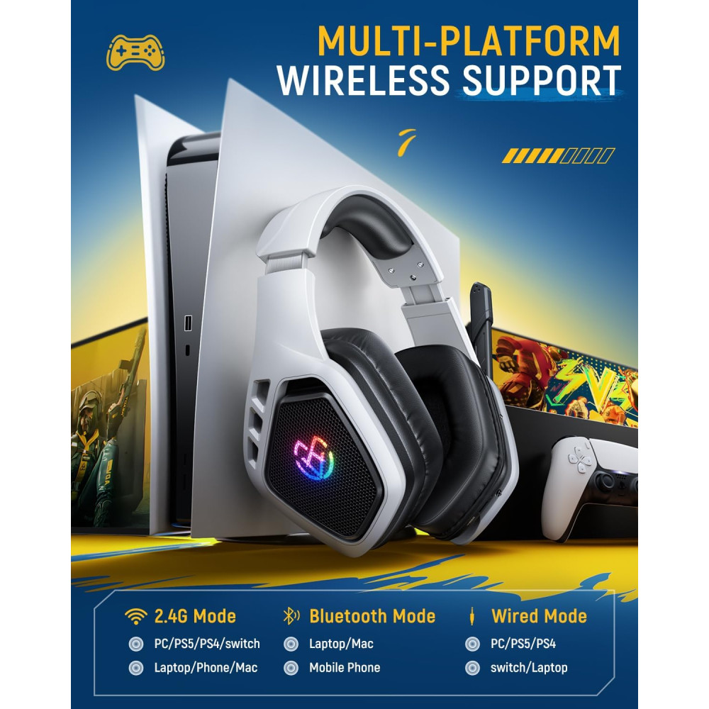 Бездротова ігрова гарнітура Tatybo WT5 2 4GHz та Bluetooth