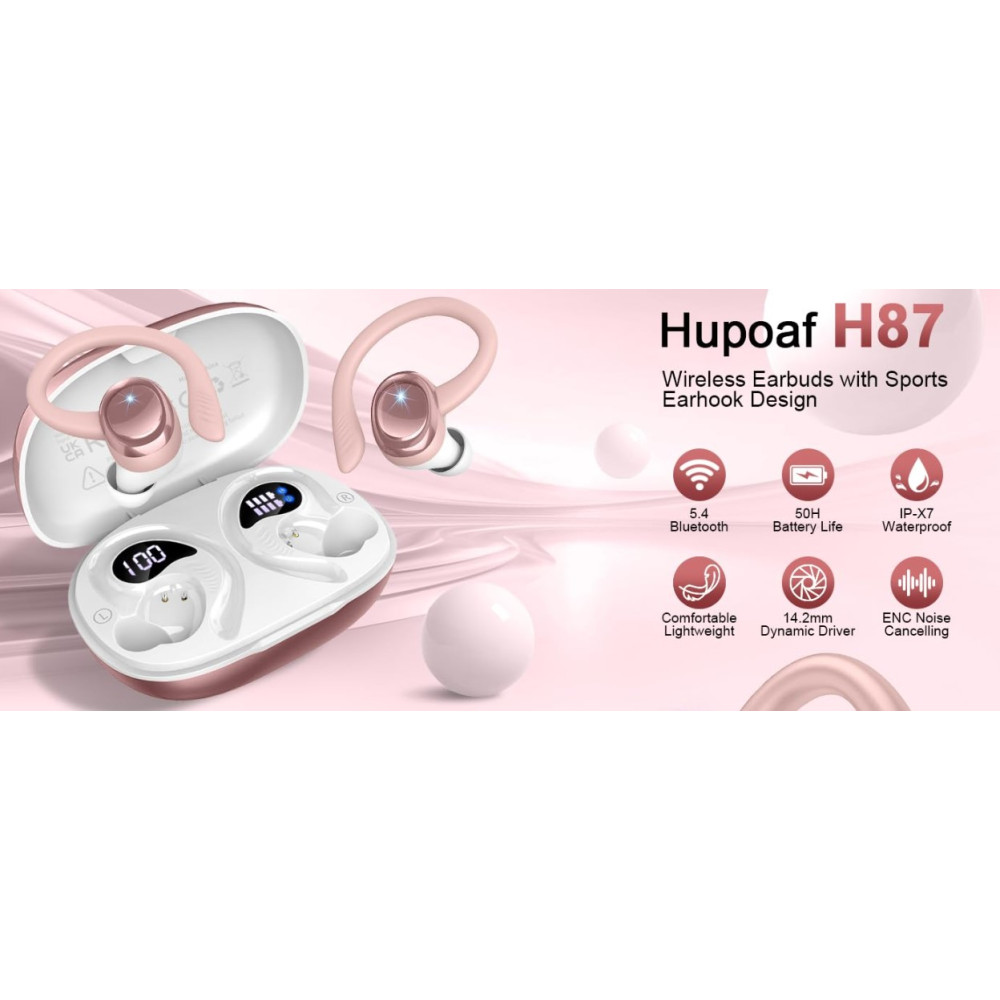 Бездротові навушники Hupoaf H87 до 50 годин роботи з LED дисплеєм IP7