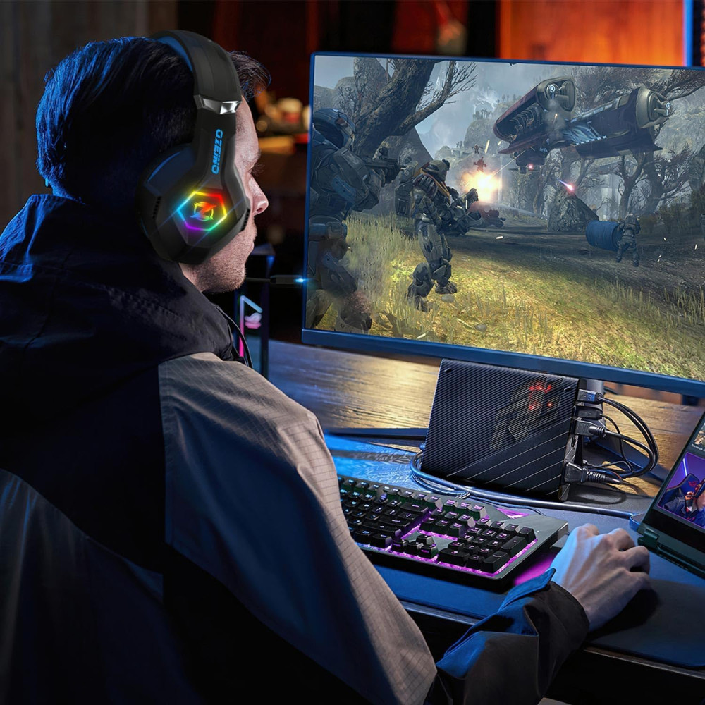 Бездротові ігрові навушники Ozeino GM-6 для Xbox з шумозаглушенням та RGB 