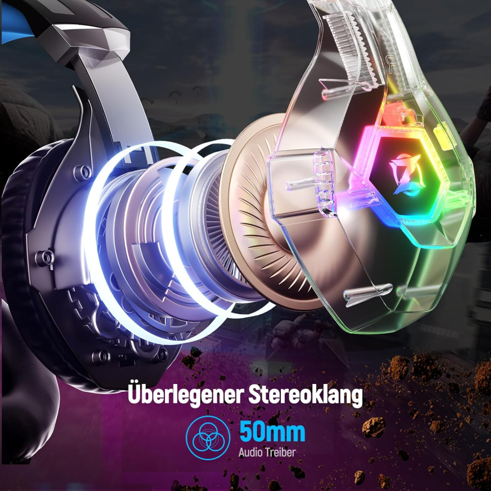 Бездротові ігрові навушники Ozeino GM-6 для Xbox з шумозаглушенням та RGB 