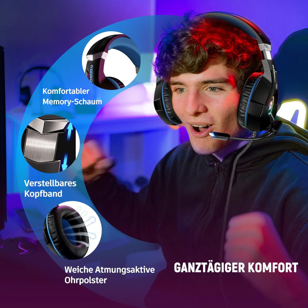 Бездротові ігрові навушники Ozeino GM-6 для Xbox з шумозаглушенням та RGB 