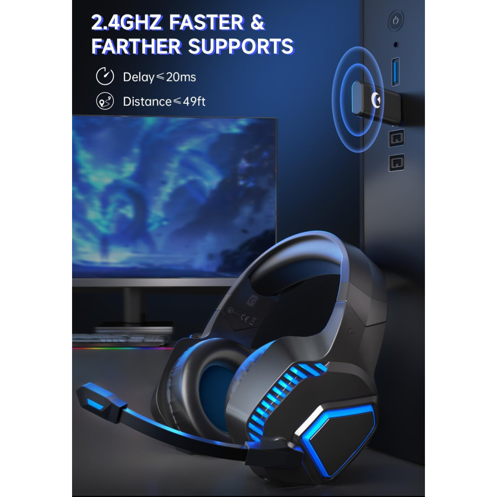Игровые беспроводные наушники Gvyugke Captain 100 2,4GHz 40 ч