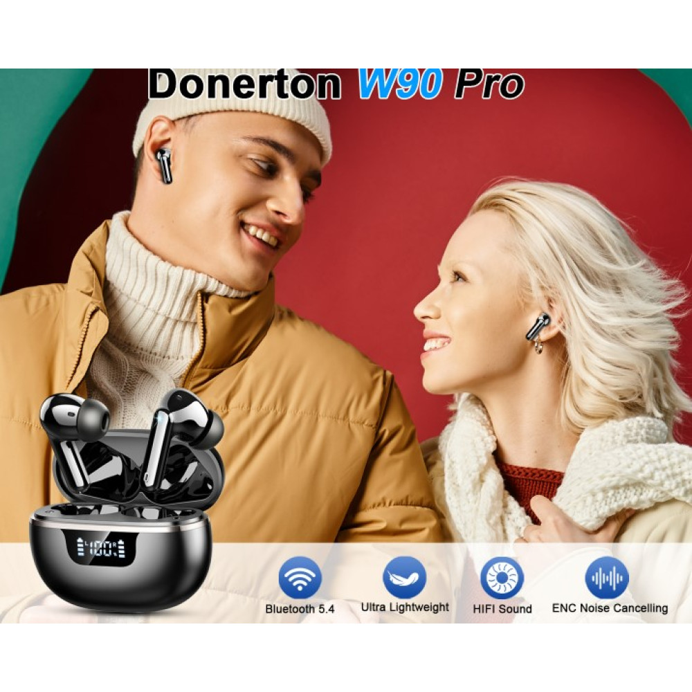 Бездротові навушники Donerton W90 Bluetooth 5,4 ENC шумозаглушення 40 годин