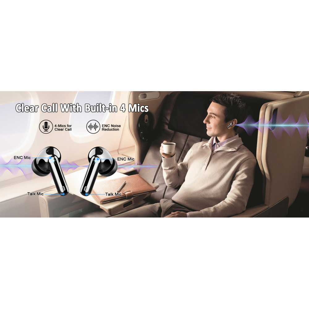 Бездротові навушники Donerton W90 Bluetooth 5,4 ENC шумозаглушення 40 годин
