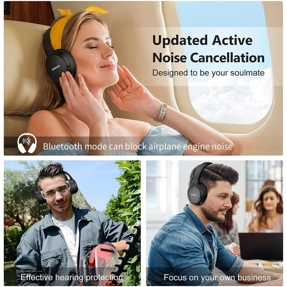 Беспроводные наушники RUNOLIM ANC 70 часов HiFi бас сложные с микрофоном