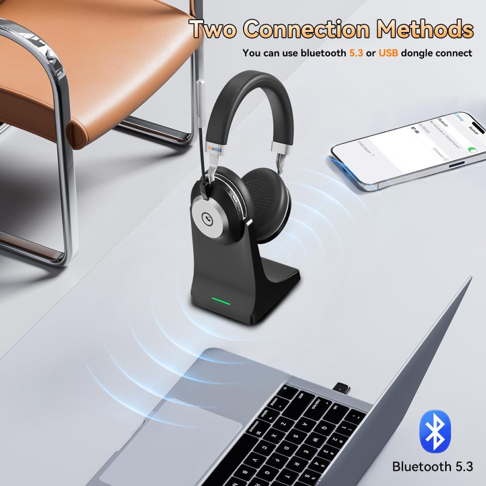 Беспроводная гарнитура Wantek 882 Bluetooth 5,3 с ENC шумоподавлением 50 часов
