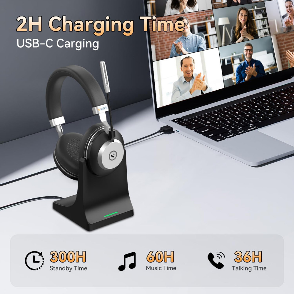 Беспроводная гарнитура Wantek 882 Bluetooth 5,3 с ENC шумоподавлением 50 часов