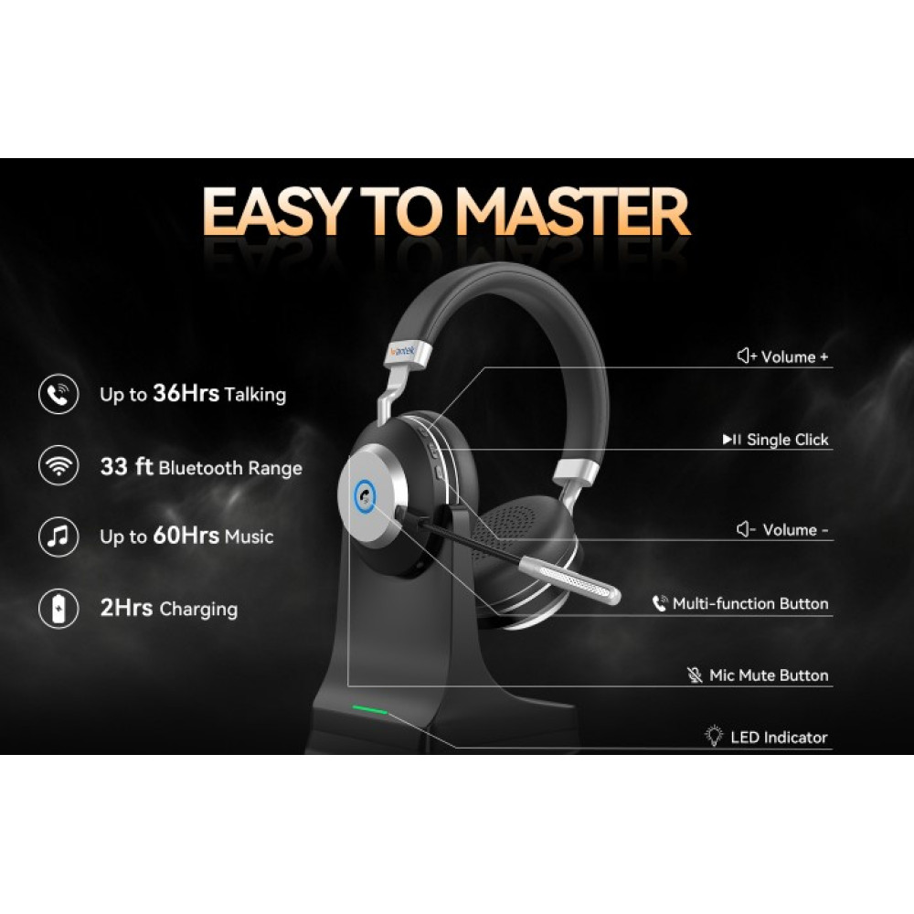 Беспроводная гарнитура Wantek 882 Bluetooth 5,3 с ENC шумоподавлением 50 часов