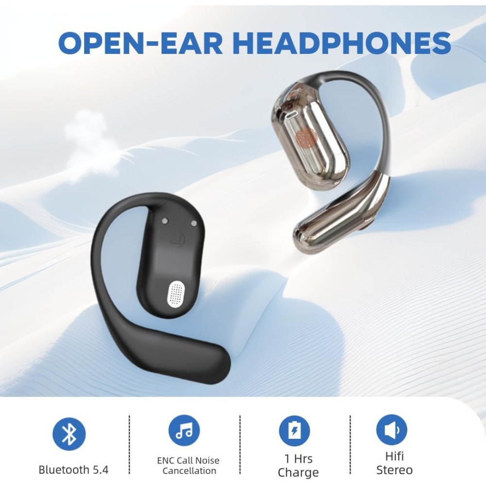 Bluetooth наушники ALANTOP с LED-дисплеем и кейсом для зарядки до 60 часов воспроизведения