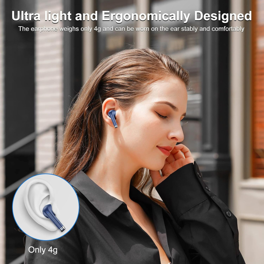 Bluetooth Навушники POMUIC W23 з 4 ENC мікрофонами та LED індикаторами