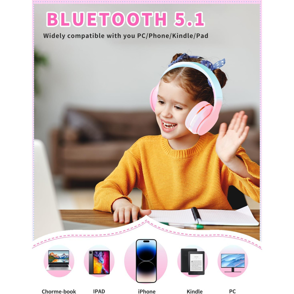Бездротові Bluetooth навушники для дітей Xunpuls CH-H2 з мікрофоном