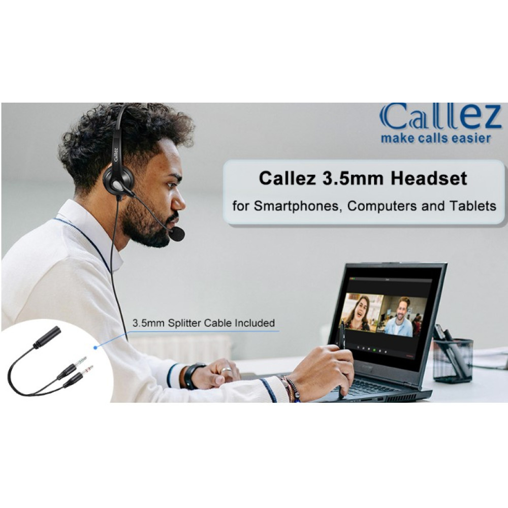 Callez Ведущие Наушники с Микрофоном 3.5 мм для Телефона и Компьютер