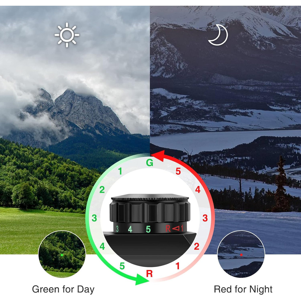 Коллиматорный прицел EZshoot Red/Green Dot Reflex 1×30 с крышками линз для планки 20 мм