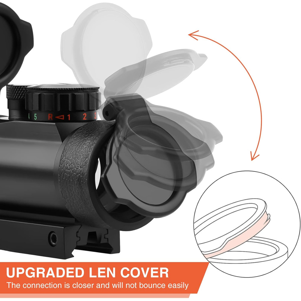 Коллиматорный прицел EZshoot Red/Green Dot Reflex 1×30 с крышками линз для планки 20 мм